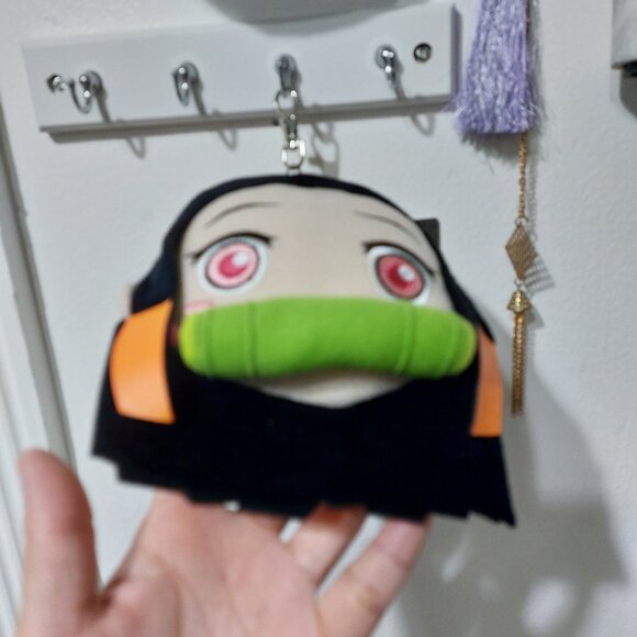 Super Cute Nezuko Kamado Clip On Mini Purse Wallet Keychain Bag Anime Accessory - Picture 3 of 10